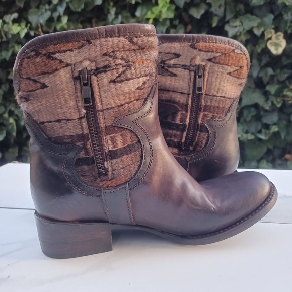 Freebird By Steven Shine Blanket Shaft Western BOHO Bootie Women's Size 7 Brown - Picture 8 of 11